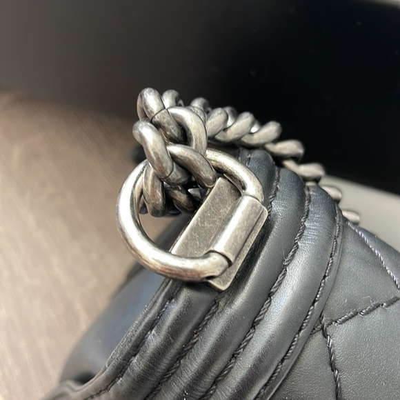 Chanel Le Boy handbag for sale, black with silver hardware. 100% authentic. - Picture 13 of 14